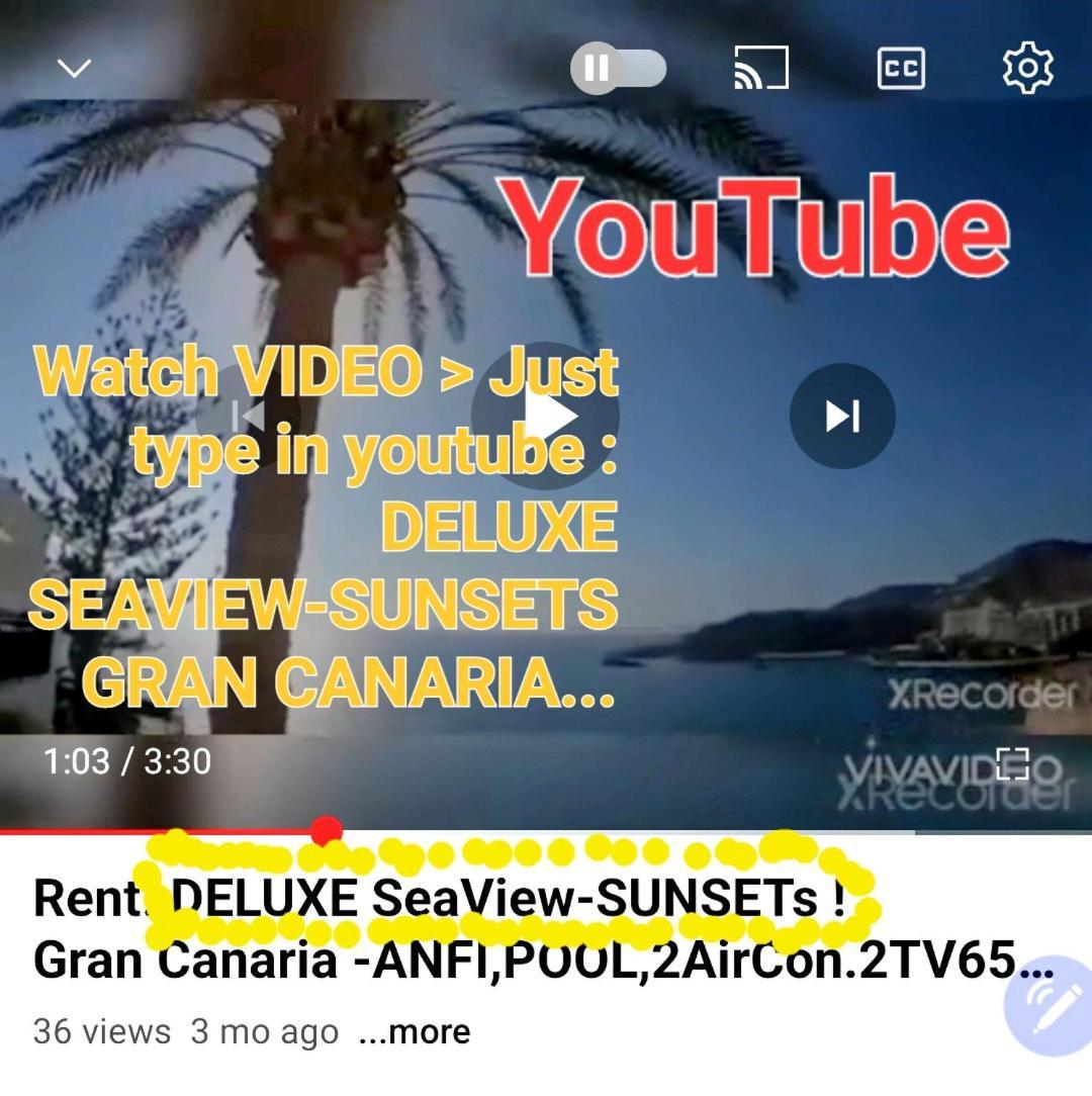 Deluxe Seaview-Sunsets !Transfe-R Inc! Pool,2Aircond,2Tv65",600Mb Dishwasher,,2 Beaches,Anfi-View Apartment ปาตาลาวากา ภายนอก รูปภาพ