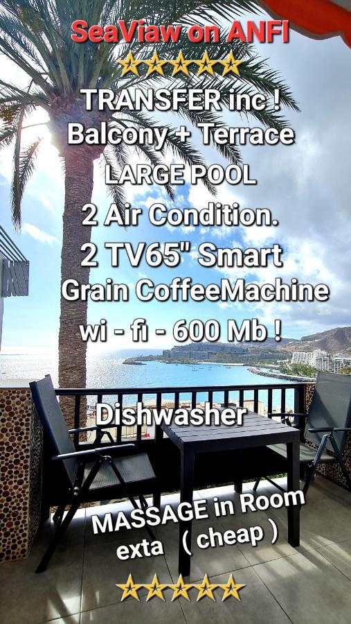 Deluxe Seaview-Sunsets !Transfe-R Inc! Pool,2Aircond,2Tv65",600Mb Dishwasher,,2 Beaches,Anfi-View Apartment ปาตาลาวากา ภายนอก รูปภาพ