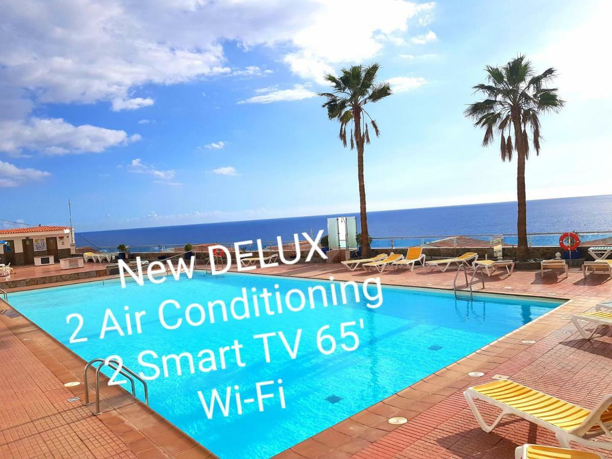 Deluxe Seaview-Sunsets !Transfe-R Inc! Pool,2Aircond,2Tv65",600Mb Dishwasher,,2 Beaches,Anfi-View Apartment ปาตาลาวากา ภายนอก รูปภาพ